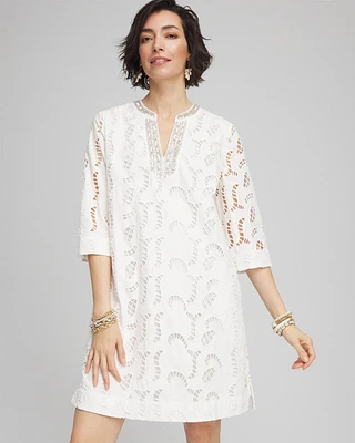 Eyelet Embellished Dress
