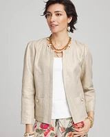Collarless Linen Blazer