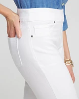 No-Stain White Denim Ankle Jeggings