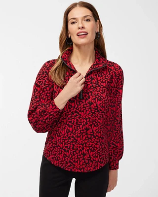 Zenergy® French Terry Print Half Zip Pullover