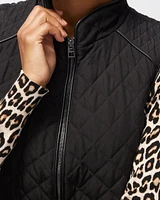 Rib Trim Quilted Vest