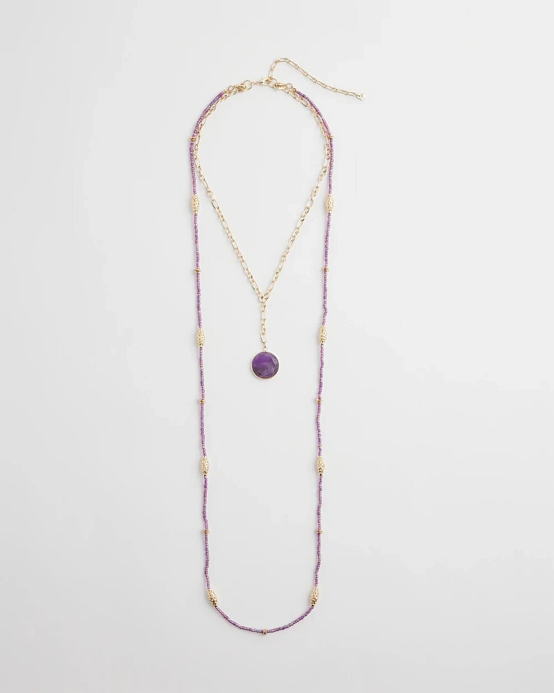 Convertible Filigree Beaded Pendant Necklace