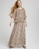 Animal Print Georgette Maxi Skirt