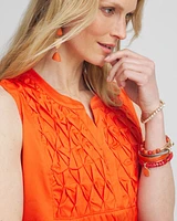 Poplin Smocked Midi Dress