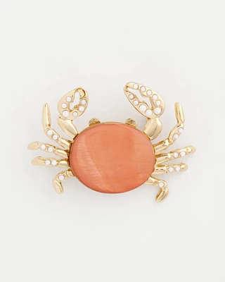 Genuine Seashell Crab Brooch