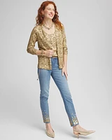 Foil Print Long-sleeve Cardigan