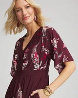 Floral Flutter-Sleeve Maxi Dress