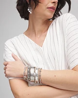 Silvertone Freshwater Pearl Stretch Bracelet