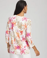 Slub Floral 3/4 Sleeve Tee