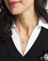 Silver Tone Drop Stone Necklace