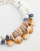 Genuine Seashell & Sodalite Necklace