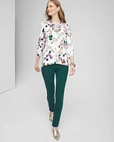 3/4 Sleeve Sprigs Overlap Tunic