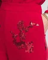 Floral Sequin Wide Leg Pants