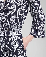 Scrolls Ruffle Bell Sleeve Dress