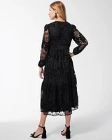 Burnout Floral Lace Midi Dress