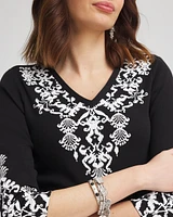 Ikat Pima 3/4 Sleeve Everyday Tee