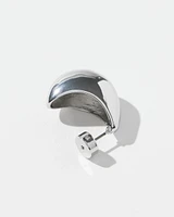 Silver Tone Huggie Hoops