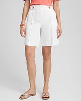 Sateen Tab-Front A-line Shorts