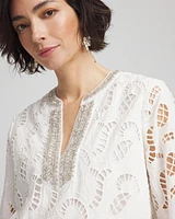 Eyelet Embellished Dress