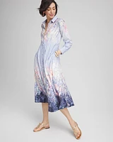 Floral Matte Satin Midi Shirtdress