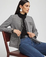 Mixed Tweed Fringe Jacket