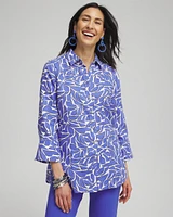 No Iron™ Linen Abstract 3/4 Sleeve Shirt