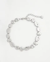 Silver-Tone Pebble Link Collar Necklace