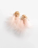No Droop™ Blush Feather Drop Earrings