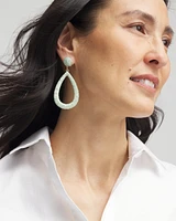 No Droop™ Raffia Teal Teardrop Earrings
