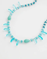 Teal Beaded Single Strand Necklace