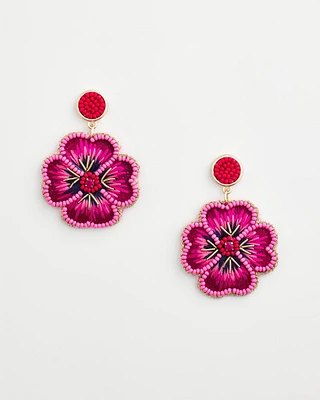 Thread Wrapped Flower Earrings