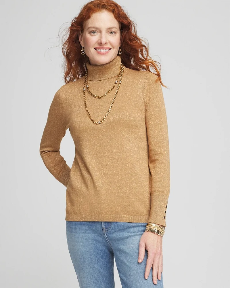 Shimmer Turtleneck Sweater