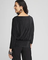 Crinkle Velvet Banded Hem Top