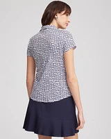 Zenergy® UPF Dots Mockneck Short-Sleeve Top