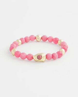 Tonal Pink Stretch Charm Bracelet
