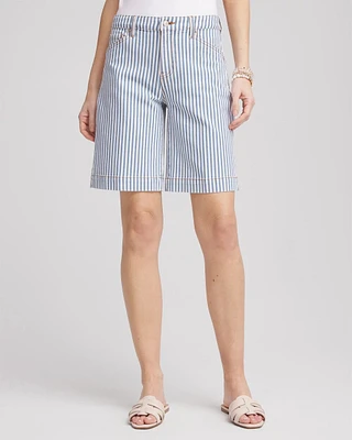 Nautical Striped Denim Trouser Shorts