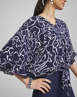 Ecovero™ Tie-Front Frill Sleeve Blouse