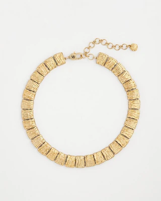 Gold-Tone Crinkle Collar Necklace