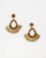 No Droop™ Gold Tone Fan Drop Earrings