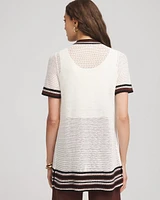 Pointelle High-Style Short-Sleeve Cardigan