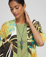 Adjustable Painted Wood Pendant Necklace