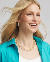 Pearlescent Goldtone Collar Necklace