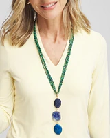 Agate Lapis Lazuli Pendant Necklace