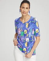 Abstract Scoop Neck Tee