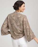 Animal Print Tie-Front Kimono