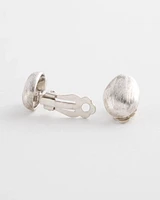 No Droop™  Silver Tone Clip-On Stud Earrings