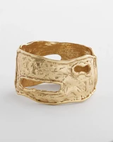 Goldtone Molten Hinge Cuff Bracelet