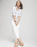 No Stain Girlfriend Fray Hem Ankle Jeans