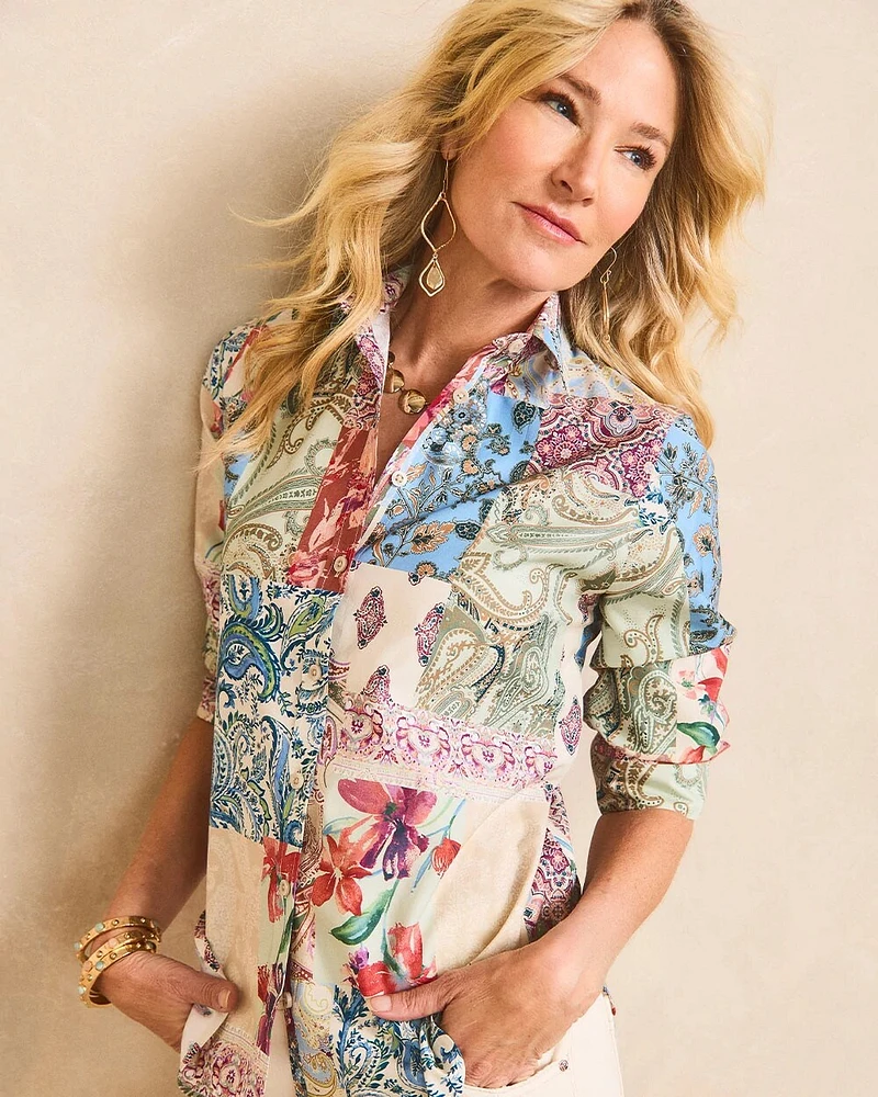No Iron™ Floral Paisley Shirt