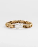 Modern Pearl Goldtone Bracelet
